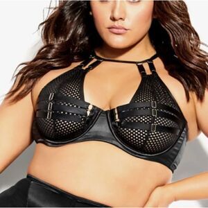 Fox & Royal Black Maudie Underwire Harness Bra Size 38DDD